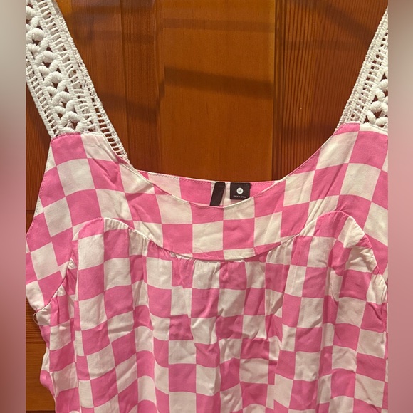 Kensie Lace Strap Pink Check PJ Top - Picture 8 of 12